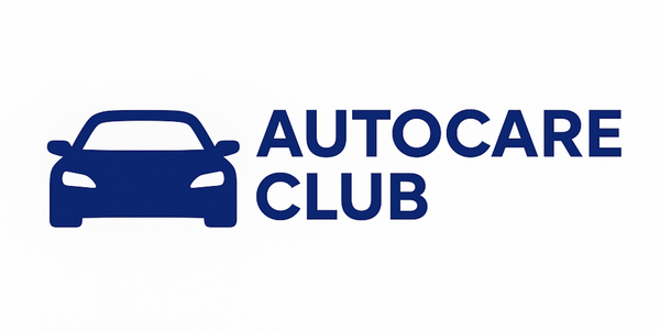 Autocare Club logo with car icon and color swatches on a white background